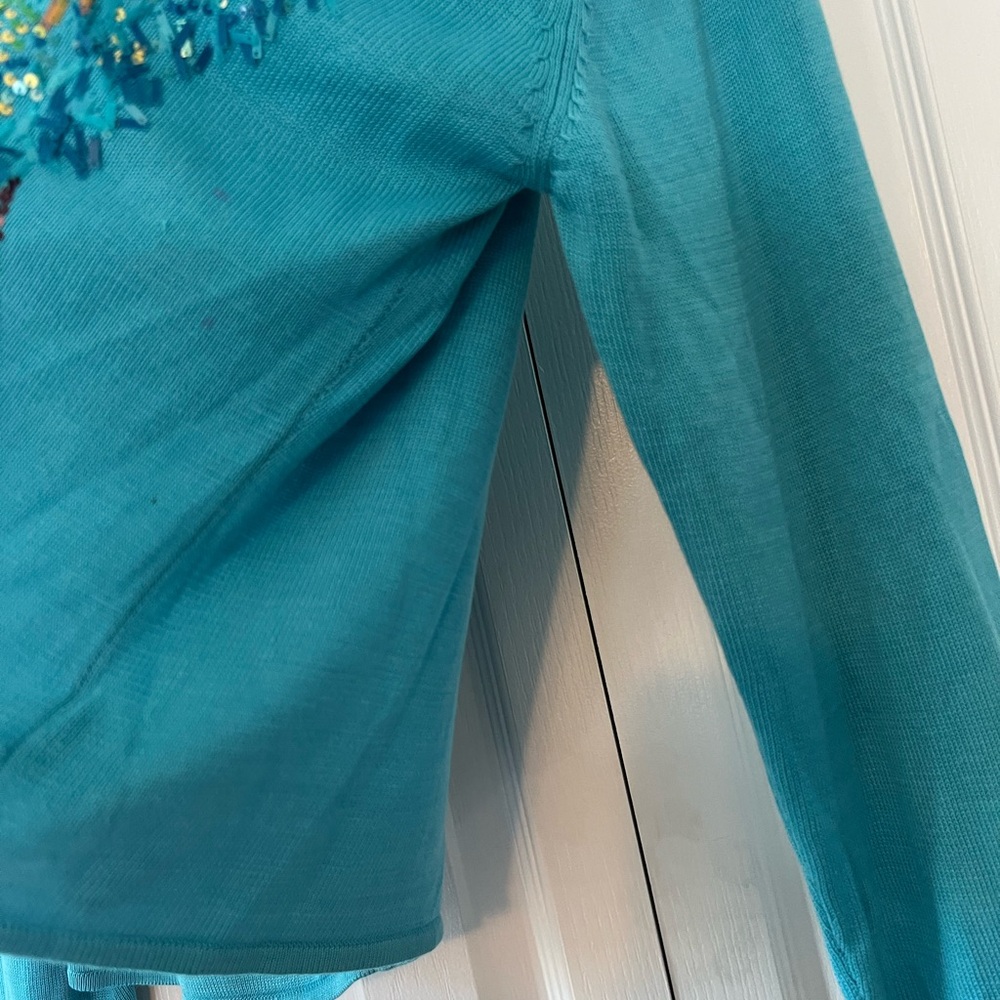 Blue Parrot Embroidered Sweater - Picture 8 of 13